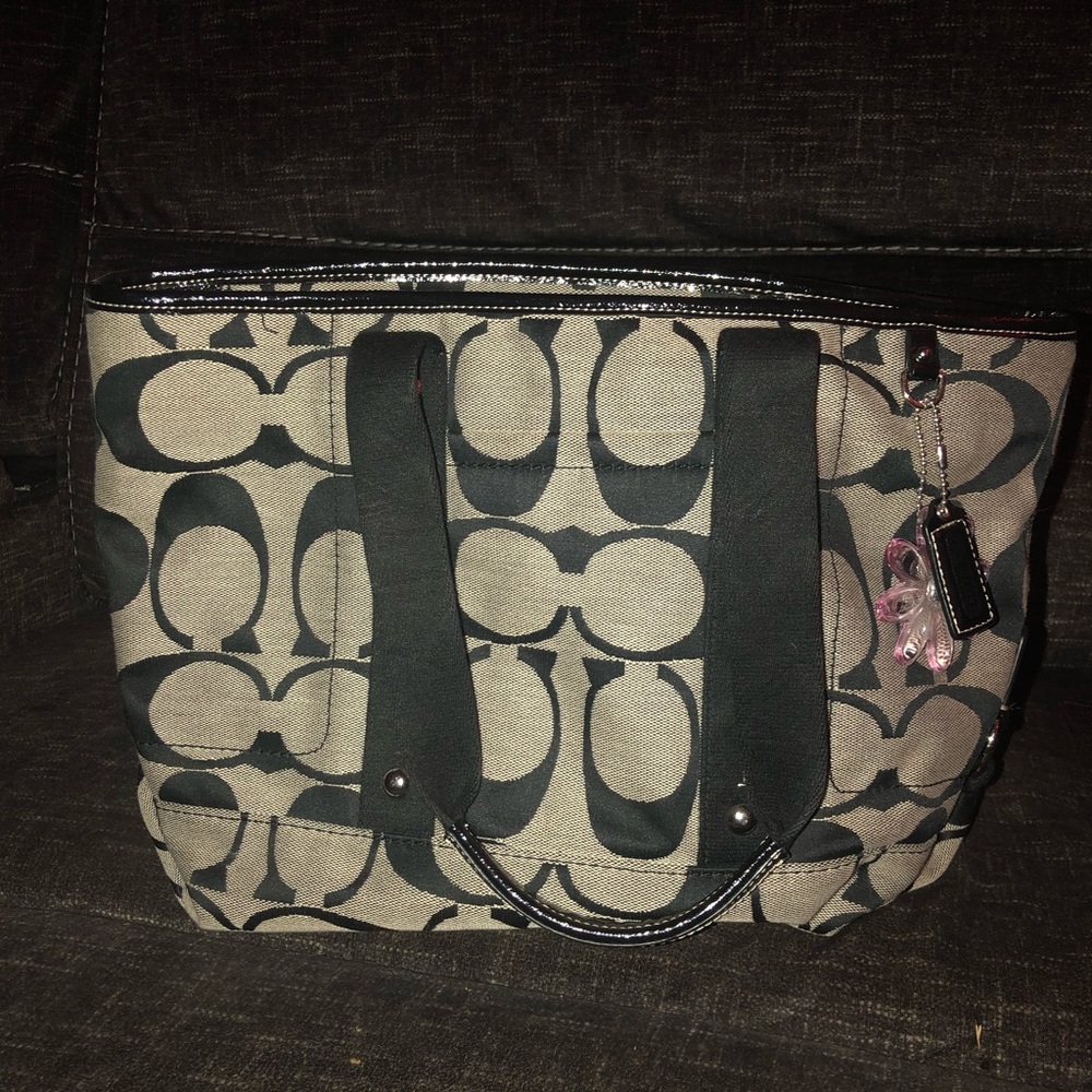 Authentic black Coach canvas tote